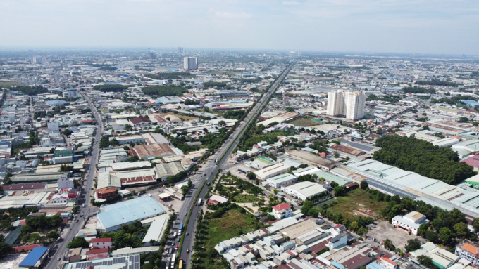 Đô thị Thuận An, Dĩ An nhìn từ trên cao. Ảnh: Cổng thông tin điện tử Bình Dương