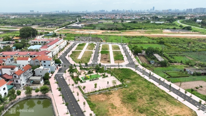 Khu vực đất đấu giá tại xã Tiền Yên, huyện Hoài Đức, Hà Nội. Ảnh: Phạm Chiểu