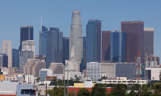 Toàn cảnh trung tâm thành phố Los Angeles, California, Mỹ. Ảnh: Reuters
