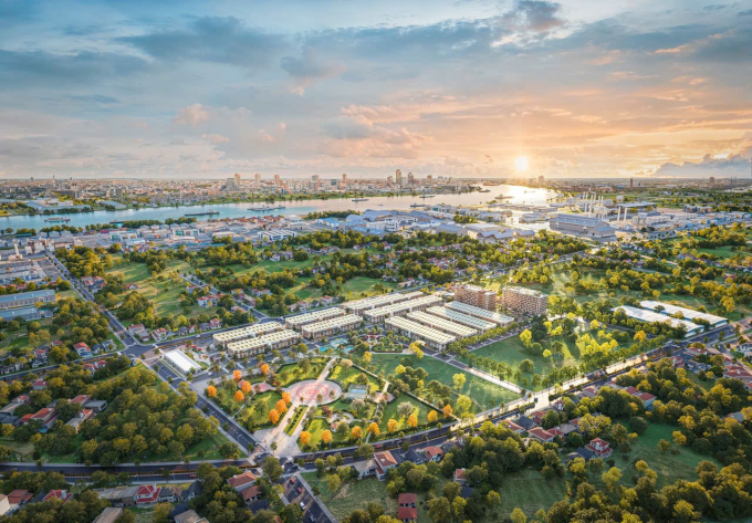 Phối cảnh khu đô thị Him Lam Central Park nằm tại đường 10 – Vành đai 3. Ảnh: Him Lam Hồng Bàng