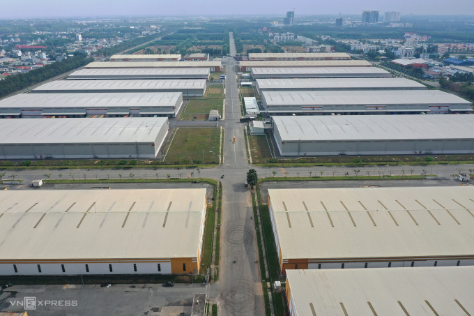 Khu công nghiệp Vsip (Bình Dương) nhìn từ trên cao, tháng 2/2022. Ảnh: Quỳnh Trần