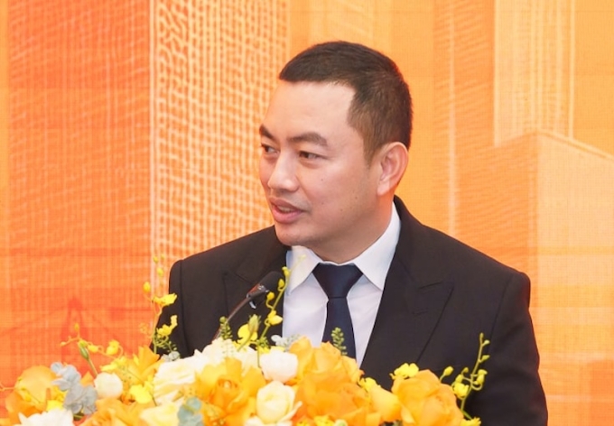 Ông Đỗ Anh Tuấn phát biểu tại phiên họp thường niên Công ty xây dựng SCG, ngày 13/4. Ảnh: SCG