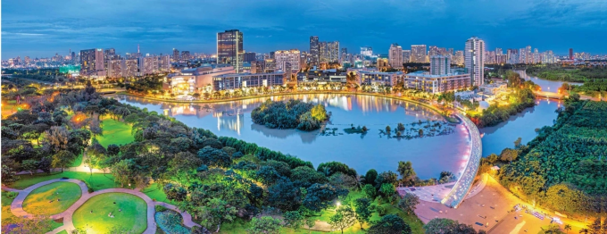 Khu Hồ Bán Nguyệt tại Phú Mỹ Hưng. Ảnh: Phú Mỹ Hưng