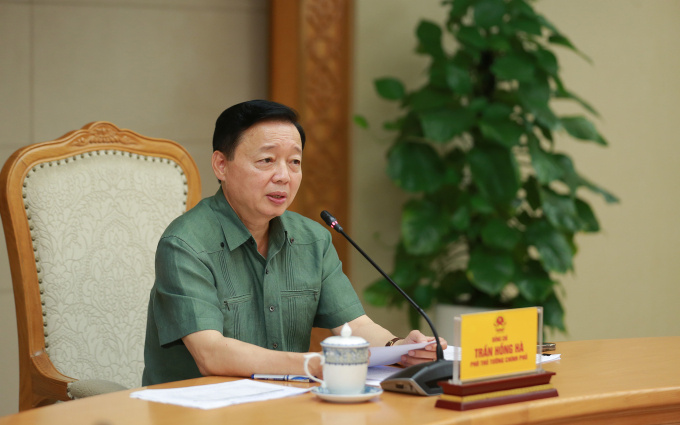 Phó thủ tướng Trần Hồng Hà tại cuộc họp với các bộ ngành, ngày 15/5. Ảnh: VGP