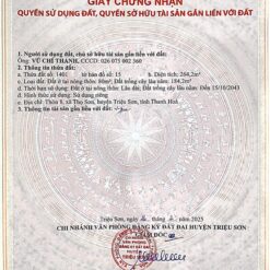 AA 00688310 - 264,2m2 - Triệu Sơn, Thanh Hóa